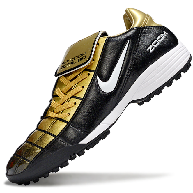 T90 Series Spiked Turf TF Soccer Shoes - Gold/Black/White