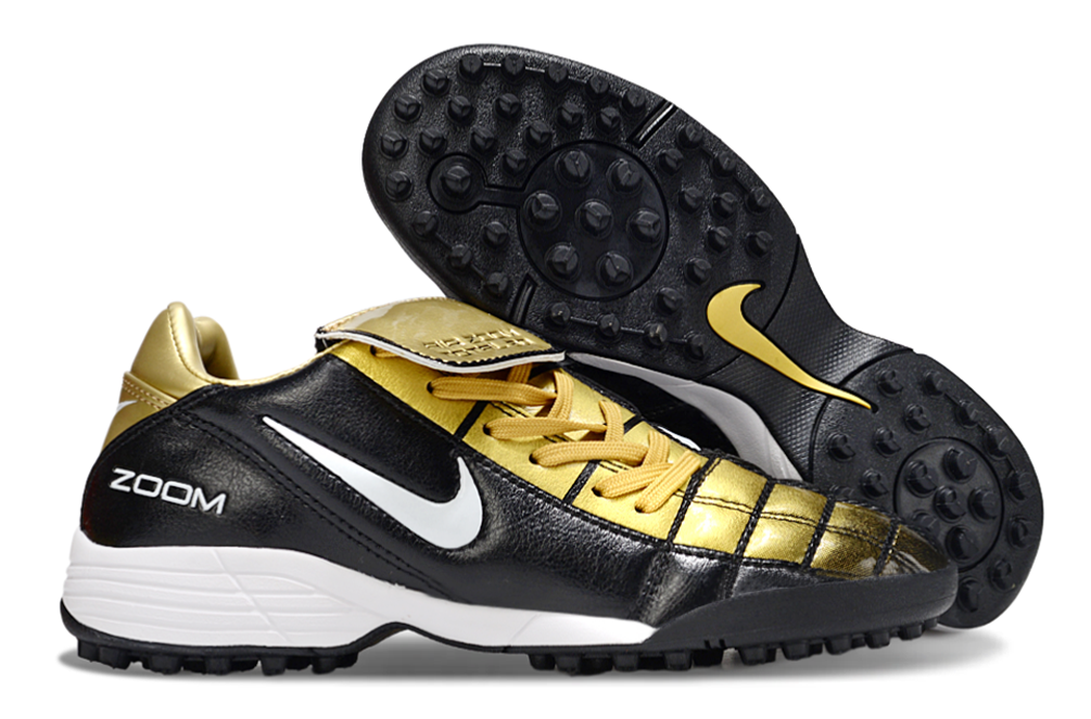 T90 Series Spiked Turf TF Soccer Shoes - Gold/Black/White
