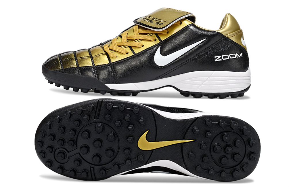 T90 Series Spiked Turf TF Soccer Shoes - Gold/Black/White