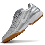 T90 Series Spiked Turf TF Soccer Shoes - Metallic Silver/Brown