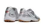 T90 Series Spiked Turf TF Soccer Shoes - Metallic Silver/Brown