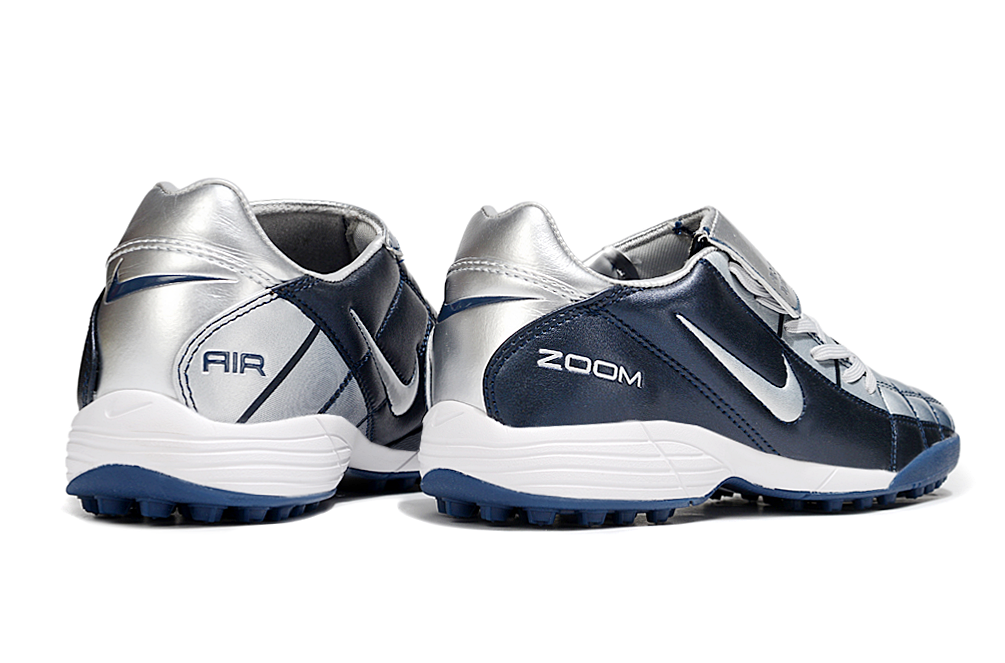 T90 Series Spiked Turf TF Soccer Shoes - Navy/Metallic Silver/White