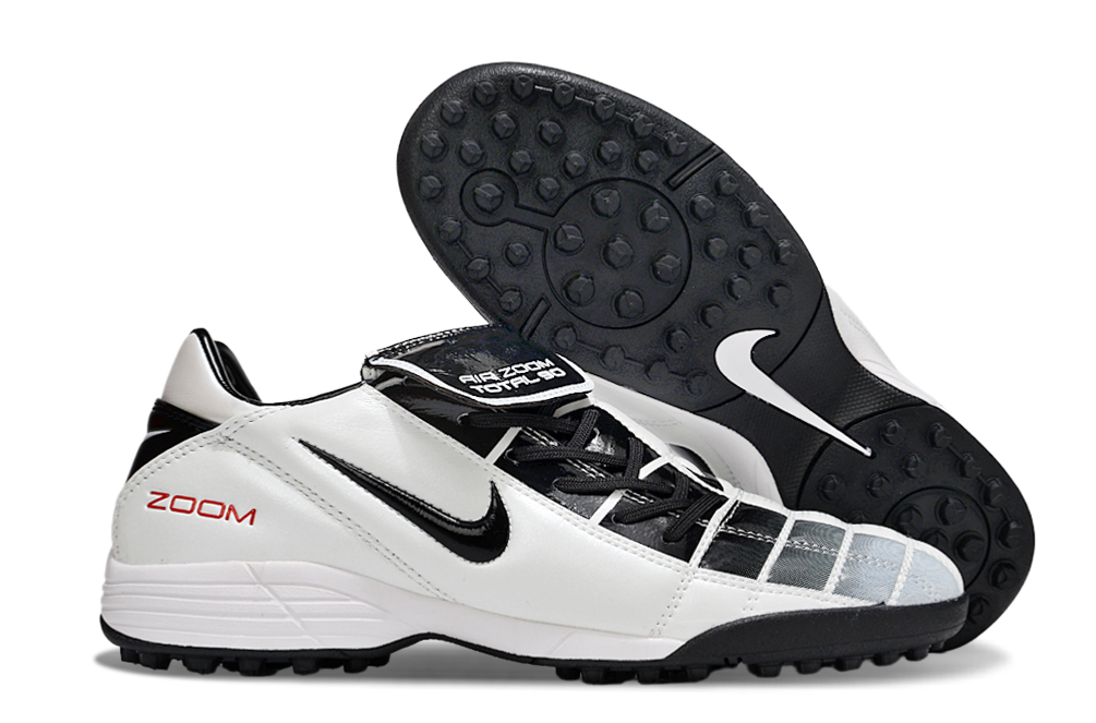 T90 Series Spiked Turf TF Soccer Shoes - Off White/Black/White