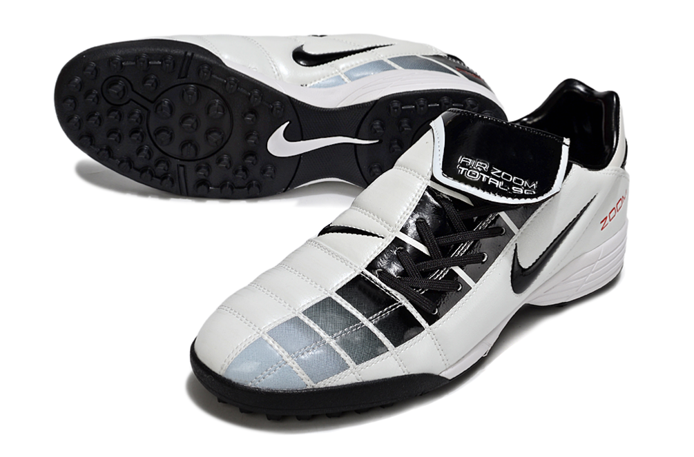 T90 Series Spiked Turf TF Soccer Shoes - Off White/Black/White