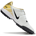 T90 Series Spiked Turf TF Soccer Shoes - White/Gold/Black