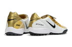 T90 Series Spiked Turf TF Soccer Shoes - White/Gold/Black