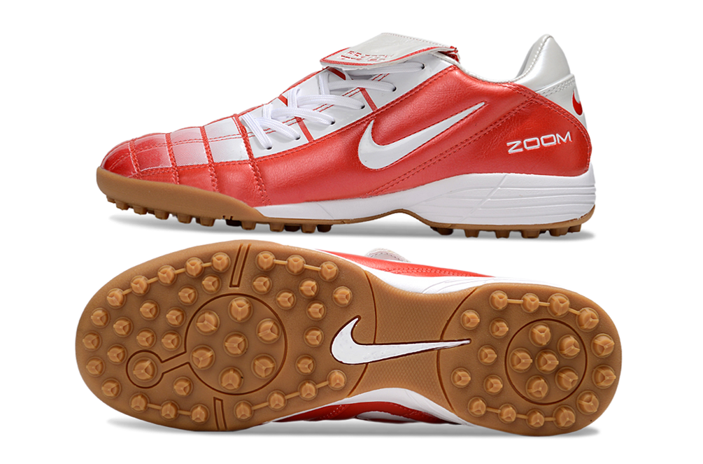 T90 Series Spiked Turf TF Soccer Shoes - White/Orange/Brown
