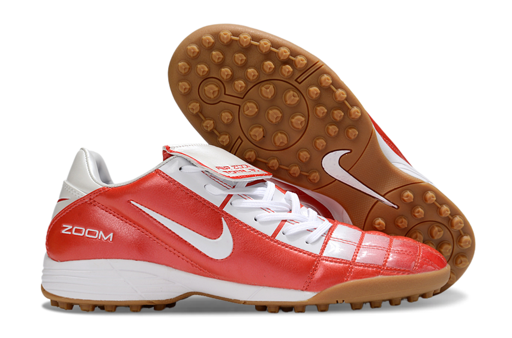 T90 Series Spiked Turf TF Soccer Shoes - White/Orange/Brown