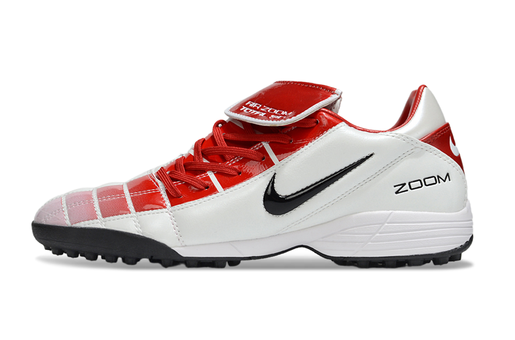 T90 Series Spiked Turf TF Soccer Shoes - White/Red/Black