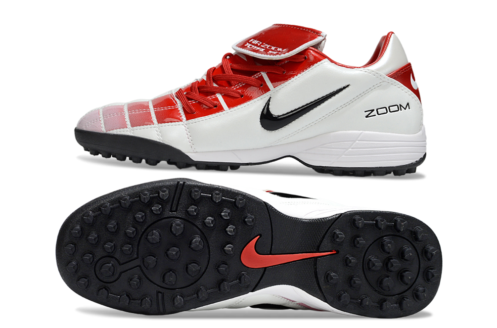 T90 Series Spiked Turf TF Soccer Shoes - White/Red/Black