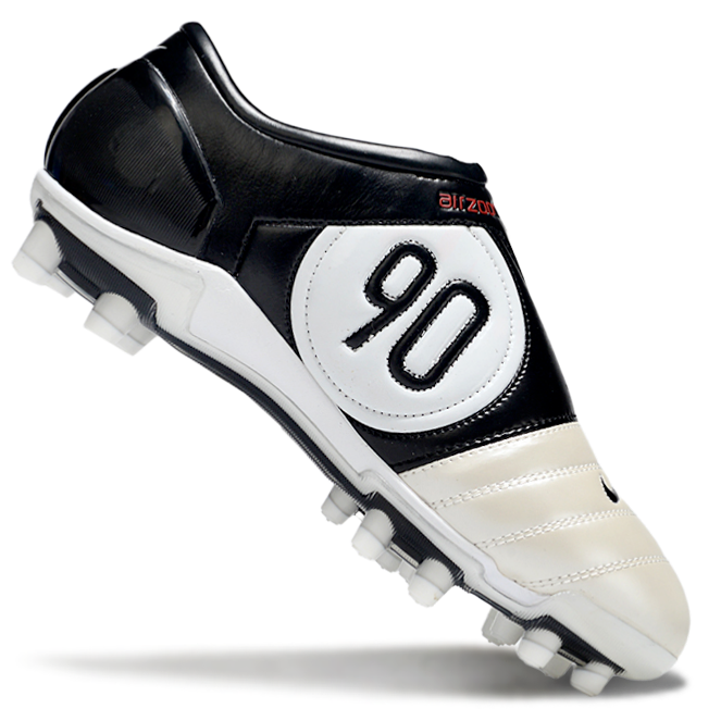 T90 Series Super A Back Slip Firm Ground Soccer Boots - Black/Off White