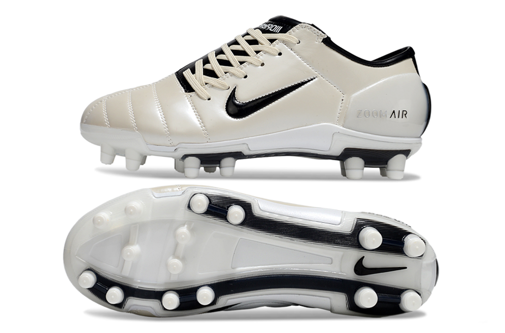 T90 Series Super A Back Slip Firm Ground Soccer Boots - Black/Off White