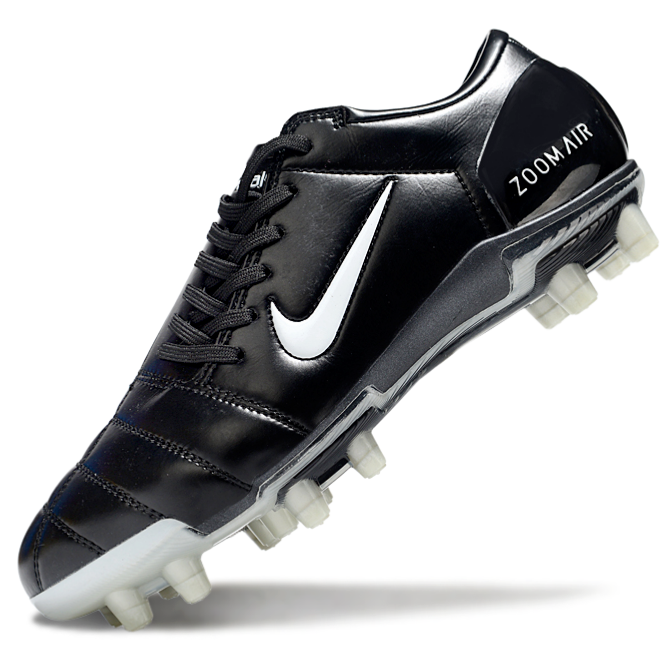 T90 Series Super A Back Slip Firm Ground Soccer Boots - Black/White