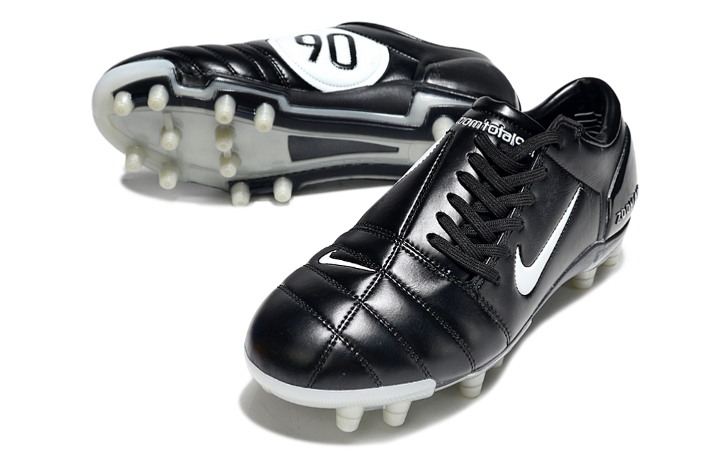 T90 Series Super A Back Slip Firm Ground Soccer Boots - Black/White