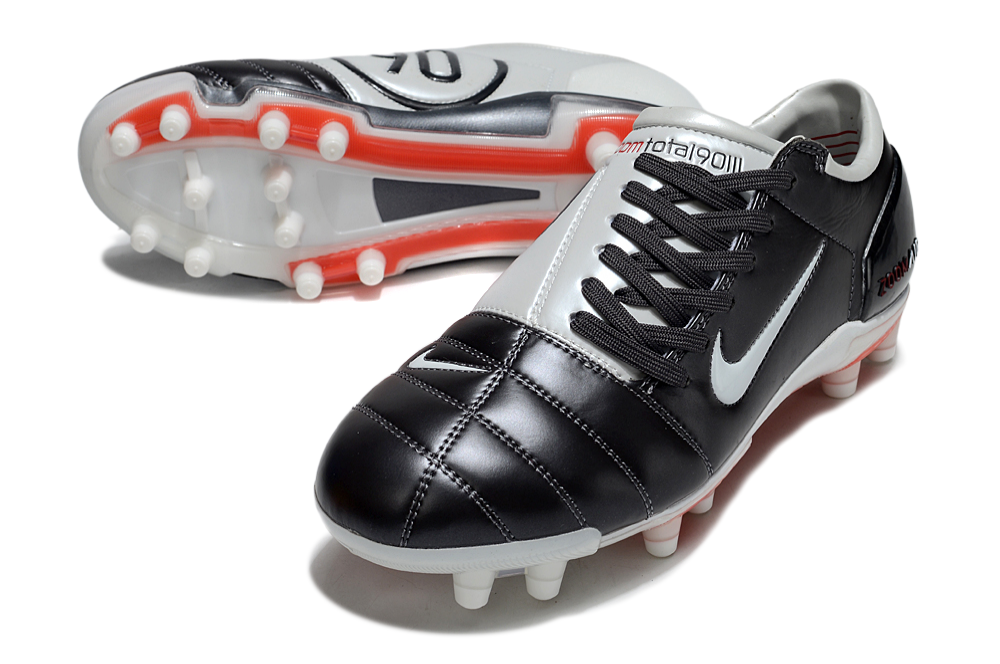 T90 Series Super A Back Slip Firm Ground Soccer Boots - Black/White/Gray