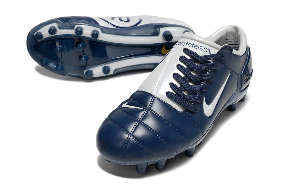 T90 Series Super A Back Slip Firm Ground Soccer Boots - Navy/White