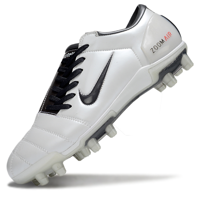 T90 Series Super A Back Slip Firm Ground Soccer Boots - White/Black