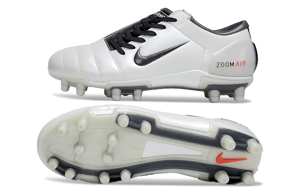 T90 Series Super A Back Slip Firm Ground Soccer Boots - White/Black