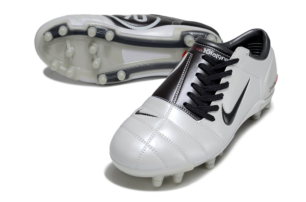 T90 Series Super A Back Slip Firm Ground Soccer Boots - White/Black