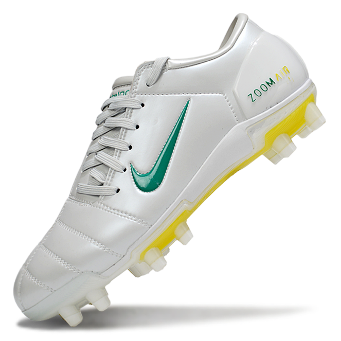 T90 Series Super A Back Slip Firm Ground Soccer Boots - White/Yellow/Green
