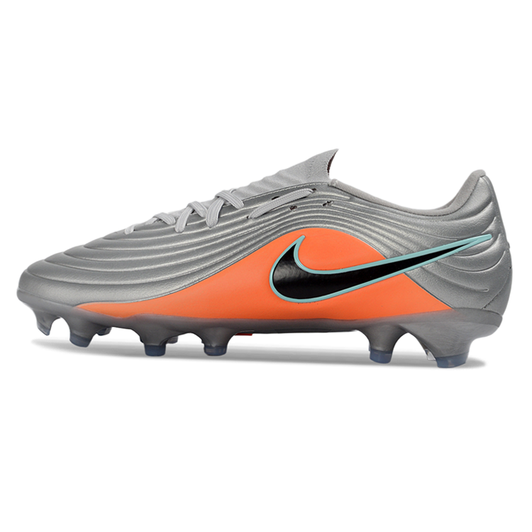 Tiempo Legend XI Elite Fully Knitted Waterproof FG Soccer Shoes - Metallic Silver/Mint Blue/Orange