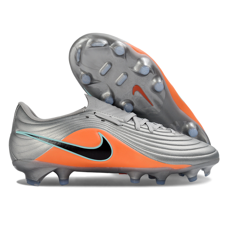 Tiempo Legend XI Elite Fully Knitted Waterproof FG Soccer Shoes - Metallic Silver/Mint Blue/Orange