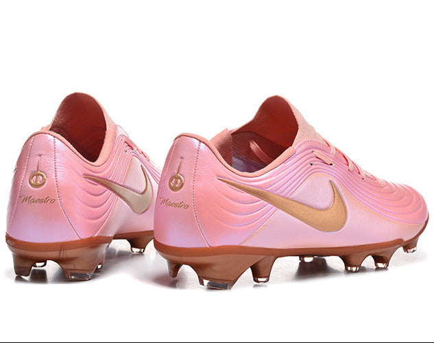 Tiempo Legend XI Elite Fully Knitted Waterproof FG Soccer Shoes - Sleek Pink/Metallic Bronze