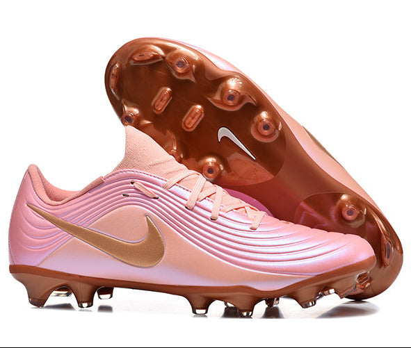 Tiempo Legend XI Elite Fully Knitted Waterproof FG Soccer Shoes - Sleek Pink/Metallic Bronze