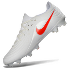 Tiempo Legend XI Elite Fully Knitted Waterproof FG Soccer Shoes - White/Orange