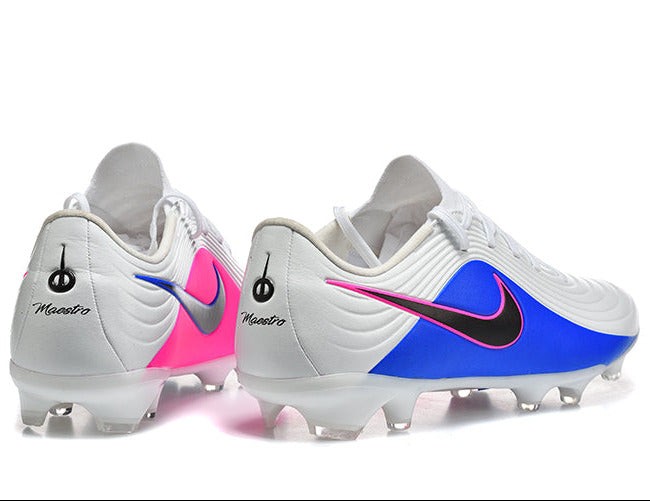 Tiempo Legend XI Elite Fully Knitted Waterproof FG Soccer Shoes - White/Pink Blast/Black/Racer Blue