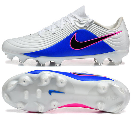 Tiempo Legend XI Elite Fully Knitted Waterproof FG Soccer Shoes - White/Pink Blast/Black/Racer Blue