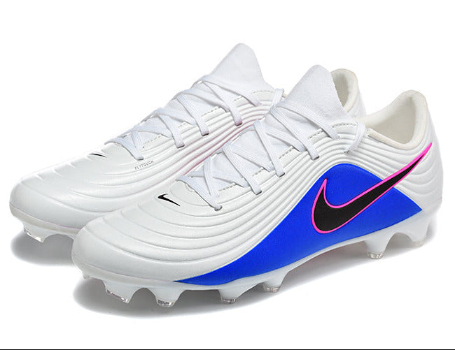 Tiempo Legend XI Elite Fully Knitted Waterproof FG Soccer Shoes - White/Pink Blast/Black/Racer Blue