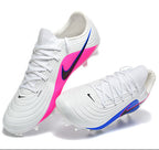 Tiempo Legend XI Elite Fully Knitted Waterproof FG Soccer Shoes - White/Pink Blast/Black/Racer Blue