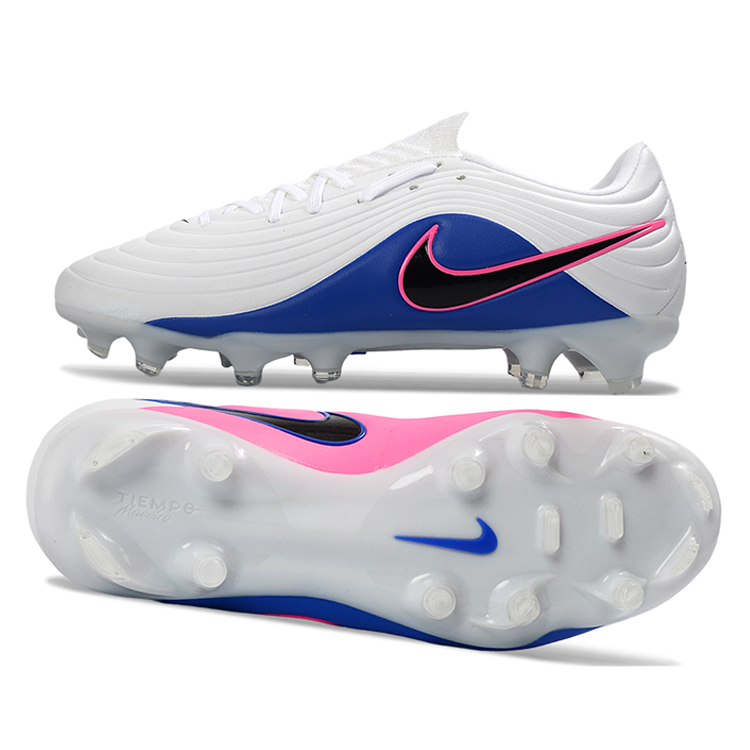 Tiempo Legend XI Elite Fully Knitted Waterproof FG Soccer Shoes - White/Pink Blast/Blue