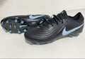 Tiempo Legend XI Elite Fully Knitted Waterproof FG Soccer Shoes with Split Sole - Black/Ice Blue
