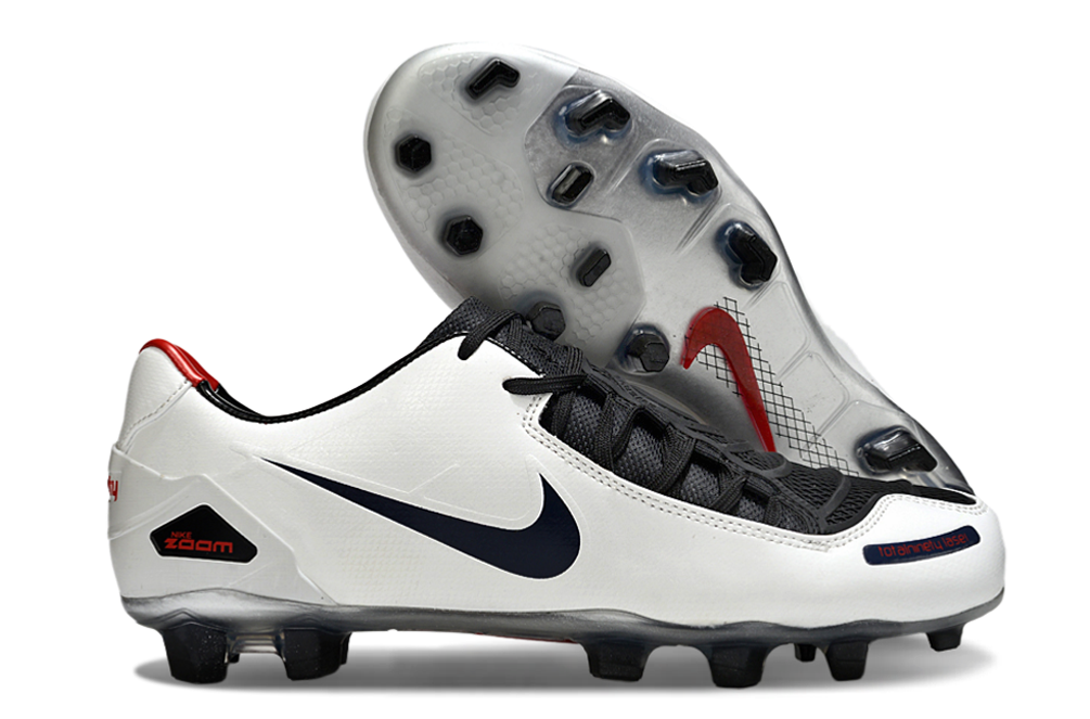 Total 90 Retro Laser Firm Ground Soccer Boots - Black/White