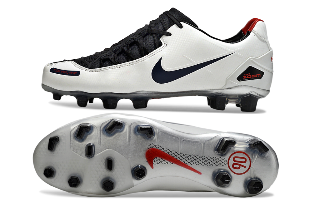 Total 90 Retro Laser Firm Ground Soccer Boots - Black/White
