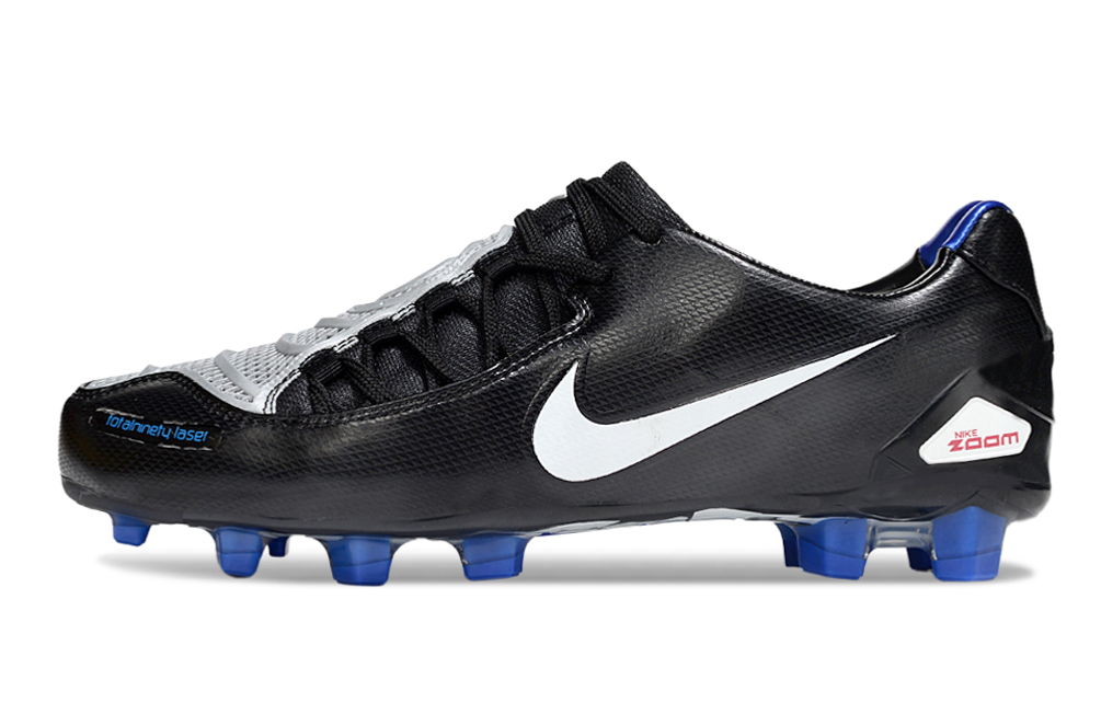 Total 90 Retro Laser Firm Ground Soccer Boots - Black/White/Blue