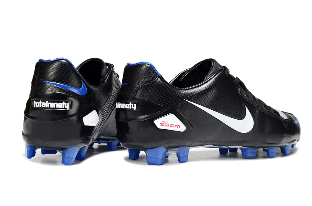 Total 90 Retro Laser Firm Ground Soccer Boots - Black/White/Blue
