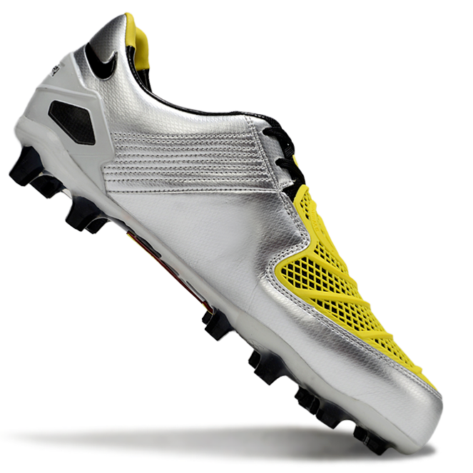 Total 90 Retro Laser Firm Ground Soccer Boots - Silver/Black/Yellow