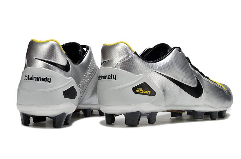 Total 90 Retro Laser Firm Ground Soccer Boots - Silver/Black/Yellow