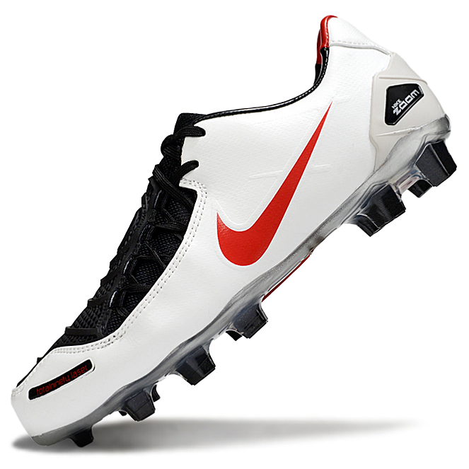 Total 90 Retro Laser Firm Ground Soccer Boots - White/Red/Black