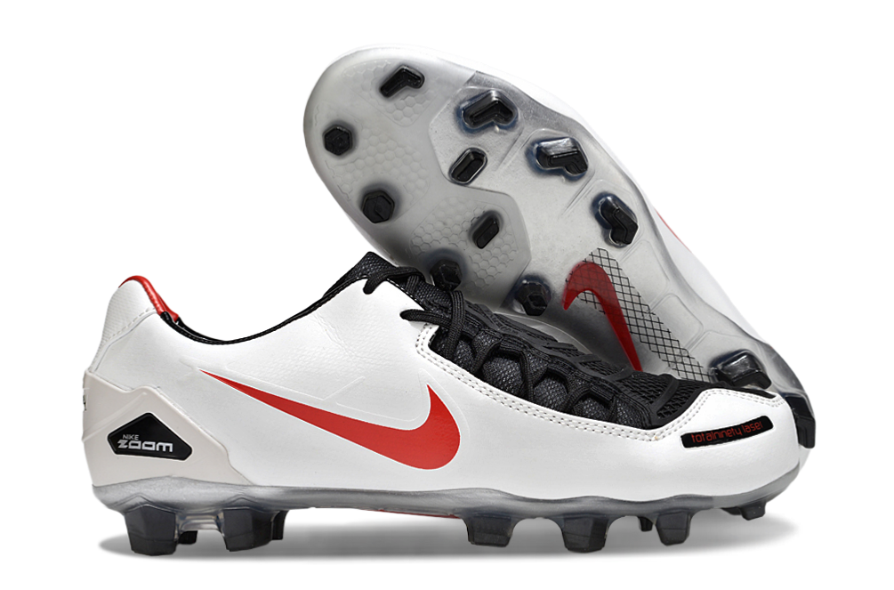 Total 90 Retro Laser Firm Ground Soccer Boots - White/Red/Black