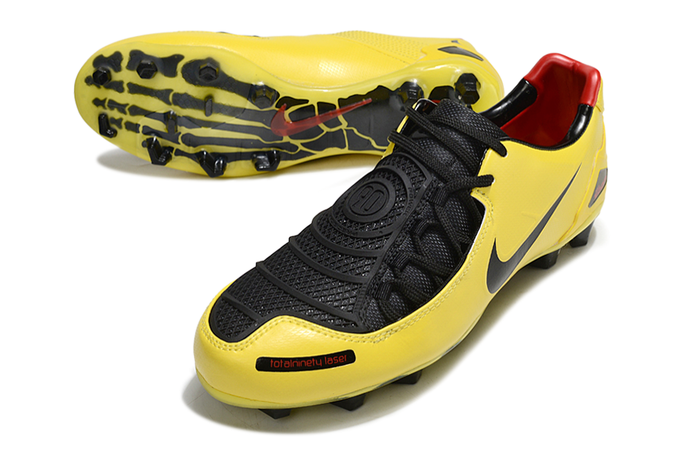 Total 90 Retro Laser Firm Ground Soccer Boots - Yellow/Black